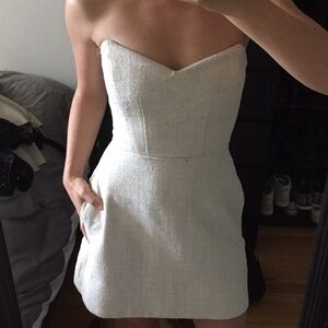 Elegant Strapless White Dress